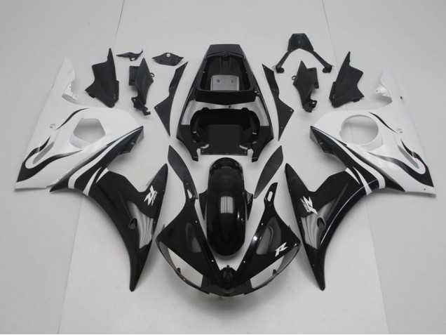 Noir et Blanc 03-05 YZF R6 Carénage Moto Noir et Blanc 03-05 YZF R6 Carénage Moto