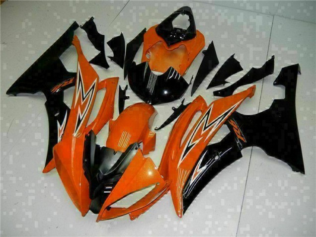 Orange Noir 08-16 YZF R6 Carénage Moto Orange Noir 08-16 YZF R6 Carénage Moto