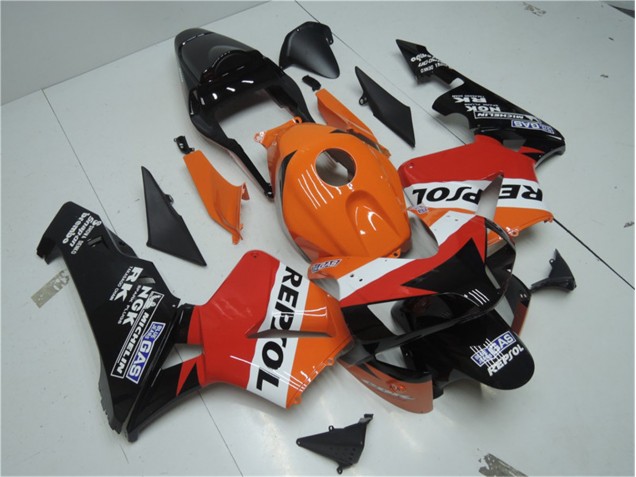Orange Rouge Noir Repsol 03-04 CBR600RR Carénage Moto Orange Rouge Noir Repsol 03-04 CBR600RR Carénage Moto