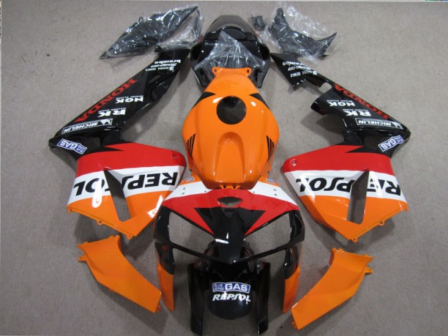 Orange Rouge Noir Repsol 05-06 CBR600RR Carénage Moto Orange Rouge Noir Repsol 05-06 CBR600RR Carénage Moto