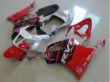 Rouge Argent 00-06 VTR1000 Carénage Moto