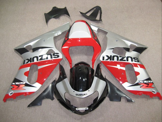 Rouge Argent 01-03 GSXR 600 Carénage Moto Rouge Argent 01-03 GSXR 600 Carénage Moto