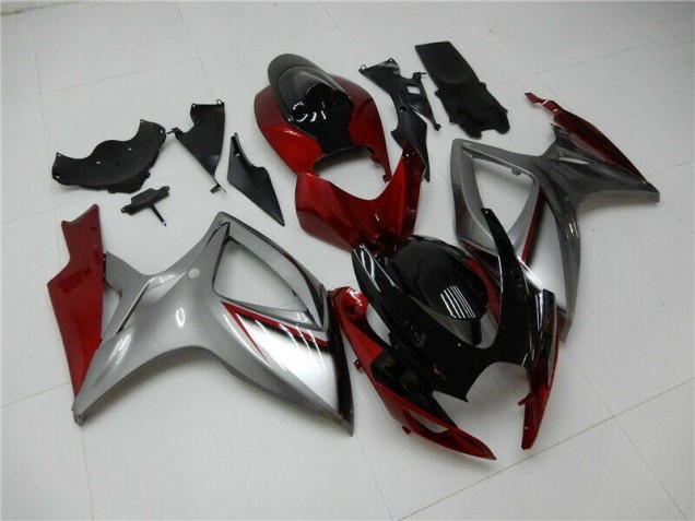 Rouge Argent 06-07 GSXR 600/750 Carénage Moto Rouge Argent 06-07 GSXR 600/750 Carénage Moto