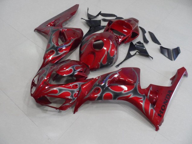 Rouge Argent Flamme 06-07 CBR1000RR Carénage Moto Rouge Argent Flamme 06-07 CBR1000RR Carénage Moto