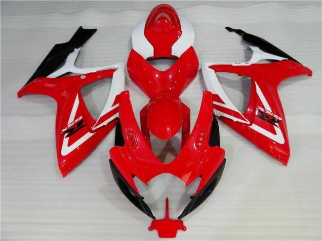 Rouge Blanc 06-07 GSXR 600/750 Carénage Moto Rouge Blanc 06-07 GSXR 600/750 Carénage Moto