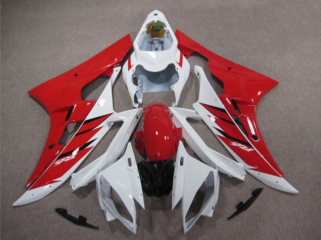 Rouge Blanc 06-07 YZF R6 Carénages Moto Rouge Blanc 06-07 YZF R6 Carénages Moto