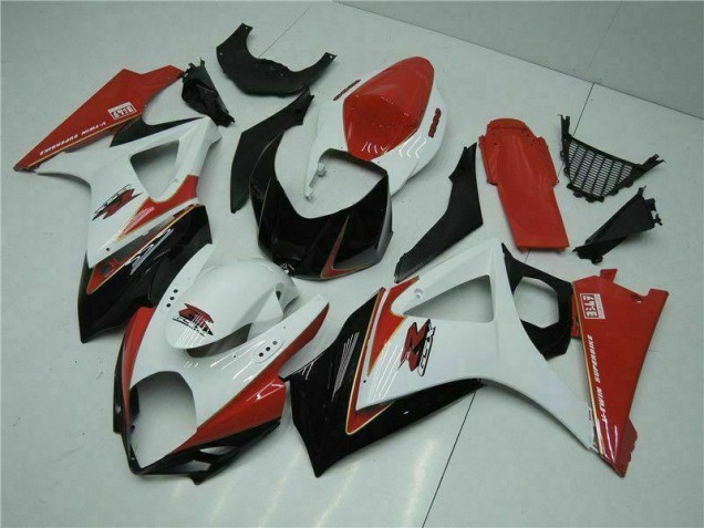 Rouge Blanc 07-08 GSXR 1000 Carénages Moto Rouge Blanc 07-08 GSXR 1000 Carénages Moto
