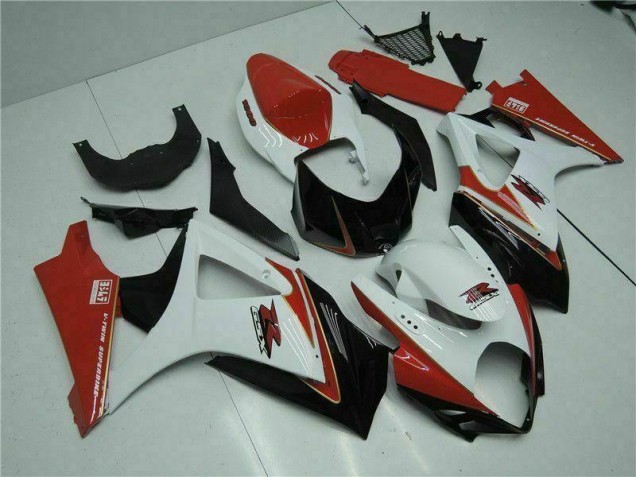 Rouge Blanc 07-08 GSXR 1000 Carénages Moto Rouge Blanc 07-08 GSXR 1000 Carénages Moto
