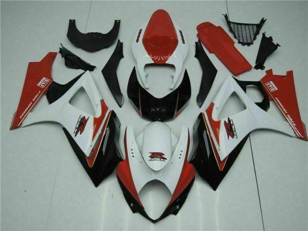 Rouge Blanc 07-08 GSXR 1000 Carénages Moto Rouge Blanc 07-08 GSXR 1000 Carénages Moto