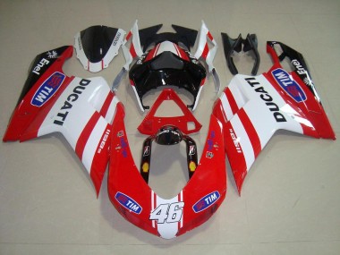 Rouge Blanc 46 07-14 Ducati 848 1098 1198 Carénage Moto