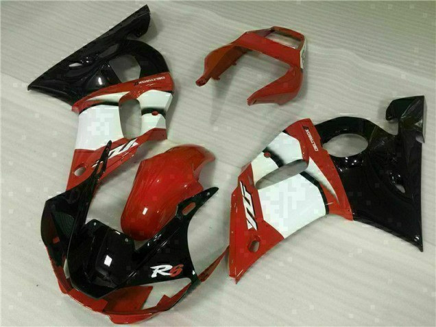Rouge Blanc 98-02 YZF R6 Carénage Moto Rouge Blanc 98-02 YZF R6 Carénage Moto