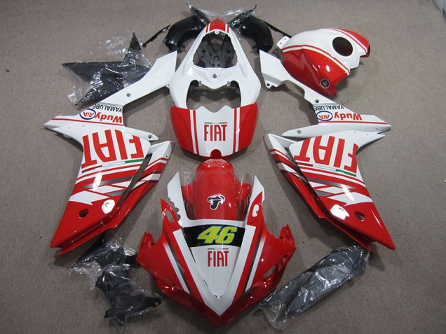 Rouge Blanc Fiat 46 07-08 YZF R1 Carénage Moto Rouge Blanc Fiat 46 07-08 YZF R1 Carénage Moto