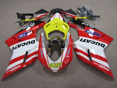 Rouge Blanc Generali 46 07-14 Ducati 1098 848 Carénage Moto