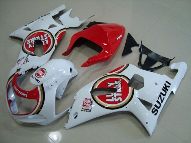 Rouge Blanc Lucky Strike 01-03 GSXR 750 Carénage Moto