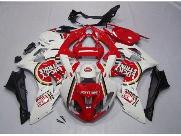 Rouge Blanc Lucky Strike 09-14 S1000RR Carénage Moto Rouge Blanc Lucky Strike 09-14 S1000RR Carénage Moto