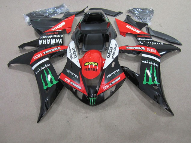 Rouge Blanc Noir Motul 04-06 YZF R1 Carénage Moto Rouge Blanc Noir Motul 04-06 YZF R1 Carénage Moto