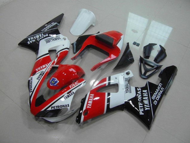 Rouge Blanc Yamalube 00-01 YZF R1 Carénage Moto Rouge Blanc Yamalube 00-01 YZF R1 Carénage Moto