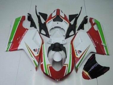 Rouge Blanc et Vert 07-14 Ducati 848 1098 1198 Carénage Moto