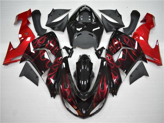 Rouge Flamme 06-07 ZX10R Carénage Moto Rouge Flamme 06-07 ZX10R Carénage Moto