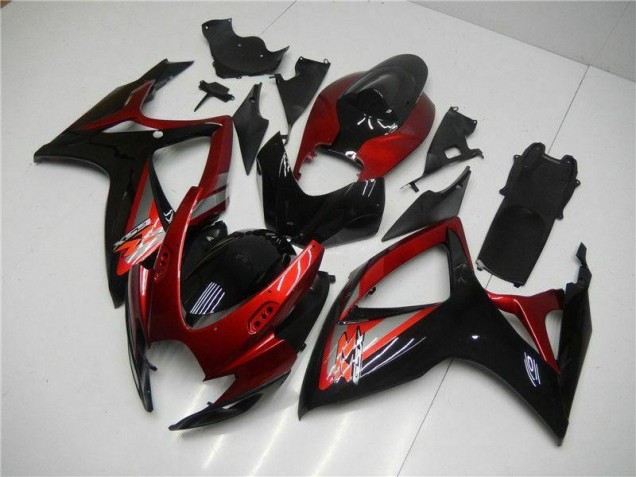 Rouge Noir 06-07 GSXR 600/750 Carénage Moto Rouge Noir 06-07 GSXR 600/750 Carénage Moto