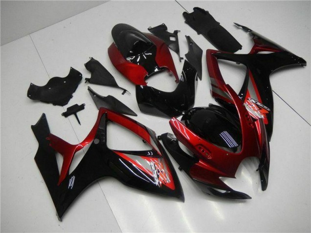 Rouge Noir 06-07 GSXR 600/750 Carénage Moto Rouge Noir 06-07 GSXR 600/750 Carénage Moto