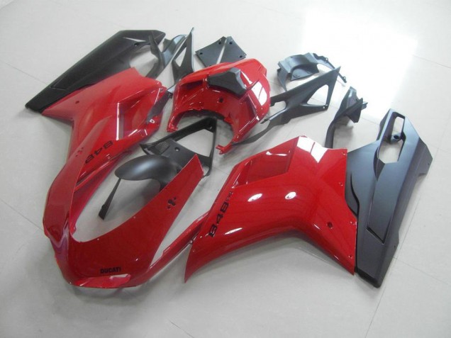 Rouge Noir 07-14 Ducati 848 1098 1198 Carénage Moto Rouge Noir 07-14 Ducati 848 1098 1198 Carénage Moto