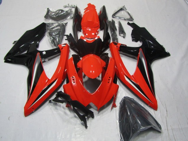 Rouge Noir 08-10 GSXR 600 Carénage Moto Rouge Noir 08-10 GSXR 600 Carénage Moto