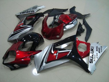 Rouge Noir Argent 07-08 GSXR 1000 Carénages Moto