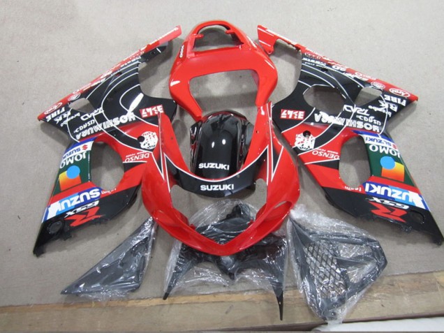 Rouge Noir Denso 00-02 GSXR 1000 Carénage Moto Rouge Noir Denso 00-02 GSXR 1000 Carénage Moto