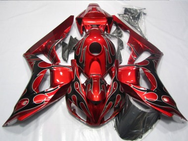 Rouge Noir Flamme 06-07 CBR1000RR Carénage Moto