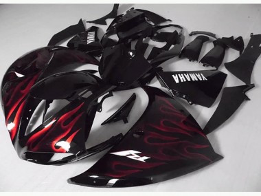 Rouge Noir Flamme 09-11 YZF R1 Carénage Moto