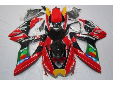 Rouge Noir Jomo 08-10 GSXR 600 Carénage Moto