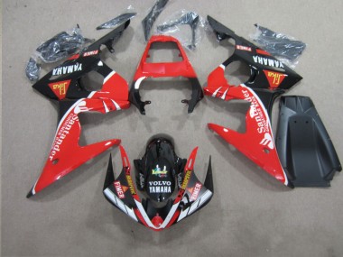 Rouge Noir Santander 03-05 YZF R6 Carénage Moto