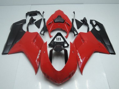 Style OEM Rouge avec Noir Mat Side 07-14 Ducati 848 1098 1198 Carénage Moto
