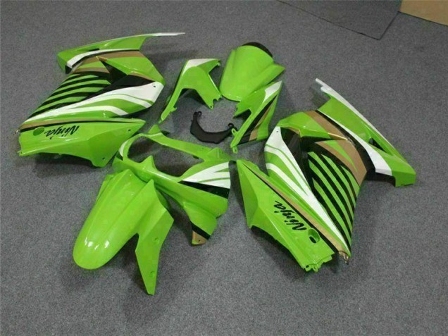 Vert Blanc Noir Ninja 08-12 EX250 Carénage Moto Vert Blanc Noir Ninja 08-12 EX250 Carénage Moto