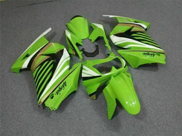 Vert Blanc Noir Ninja 08-12 EX250 Carénage Moto Vert Blanc Noir Ninja 08-12 EX250 Carénage Moto
