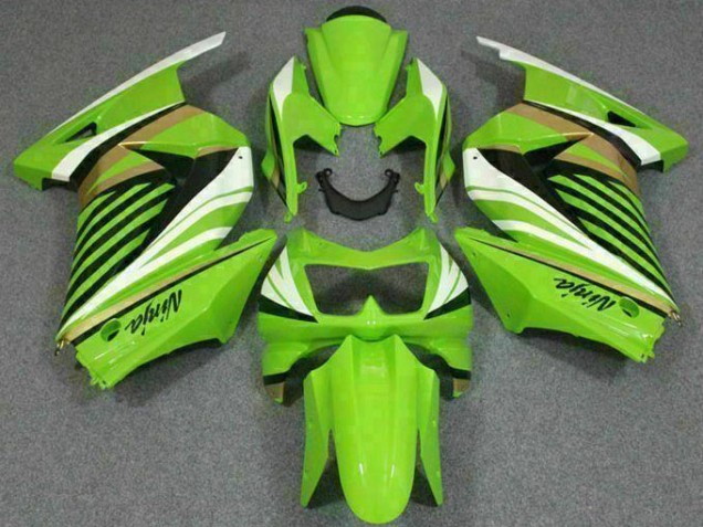 Vert Blanc Noir Ninja 08-12 EX250 Carénage Moto Vert Blanc Noir Ninja 08-12 EX250 Carénage Moto