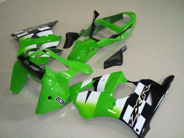 Vert Noir 00-02 ZX6R Kit Carénages Motos