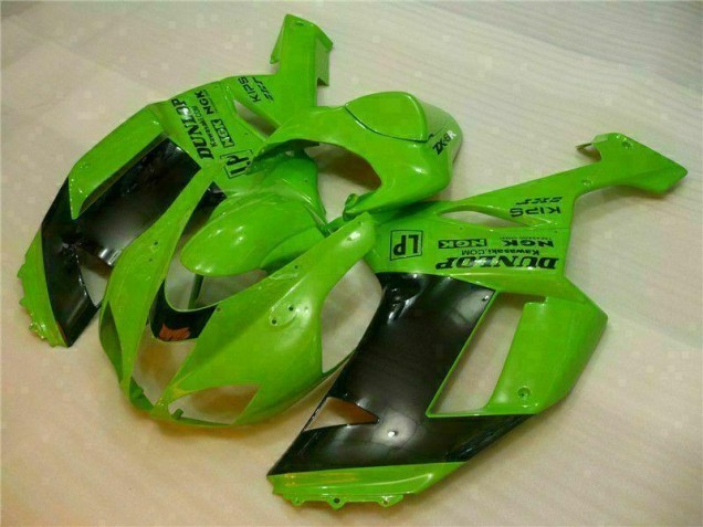 Vert Noir Dunlop 07-08 ZX6R Carénage Moto Vert Noir Dunlop 07-08 ZX6R Carénage Moto