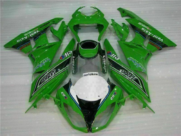 Vert Noir LeoVince 09-12 ZX6R Carénage Moto Vert Noir LeoVince 09-12 ZX6R Carénage Moto