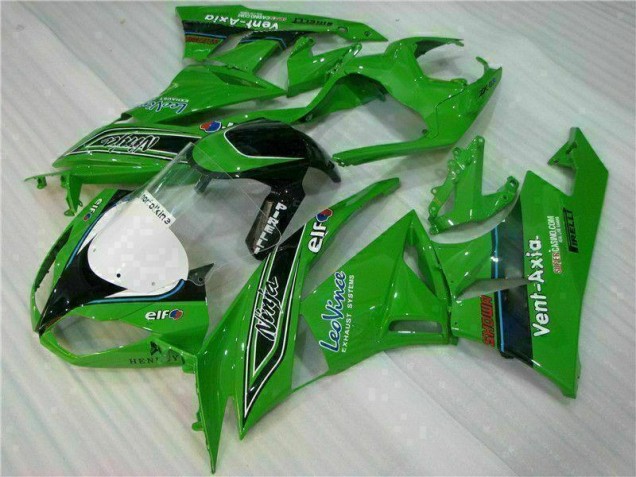 Vert Noir LeoVince 09-12 ZX6R Carénage Moto Vert Noir LeoVince 09-12 ZX6R Carénage Moto