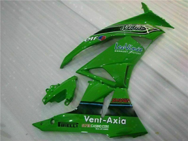 Vert Noir LeoVince 09-12 ZX6R Carénage Moto Vert Noir LeoVince 09-12 ZX6R Carénage Moto