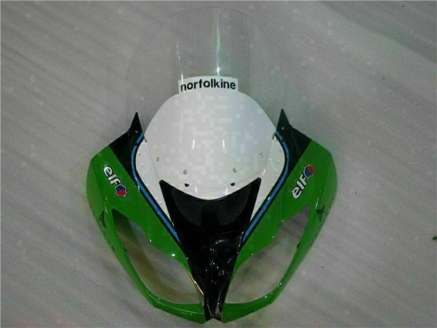 Vert Noir LeoVince 09-12 ZX6R Carénage Moto Vert Noir LeoVince 09-12 ZX6R Carénage Moto